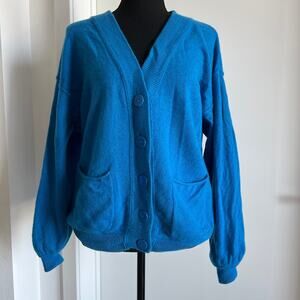 Crush Cashmere Cardigan Womens Size 0 Blue Oversized